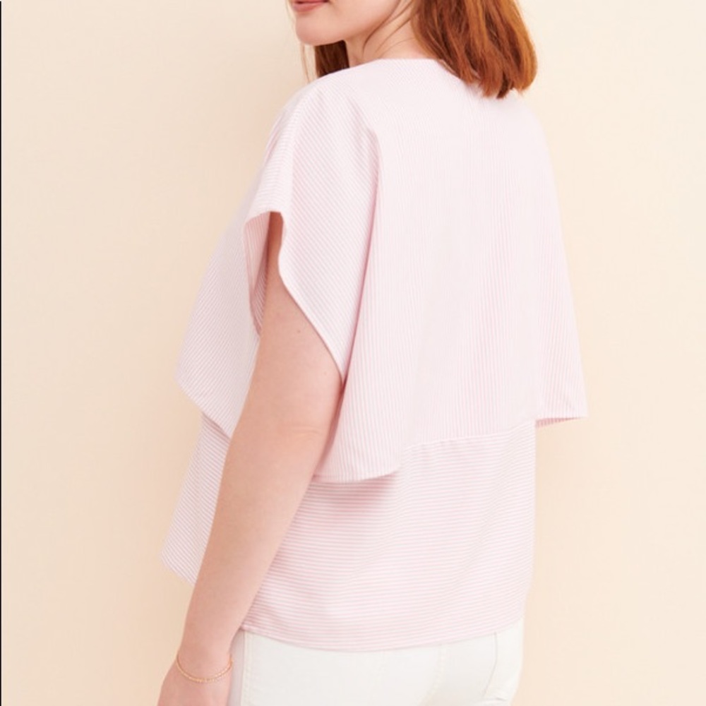 🆕 No Less Than Powder Pink Cape Sleeve Blouse - Picture 2 of 6
